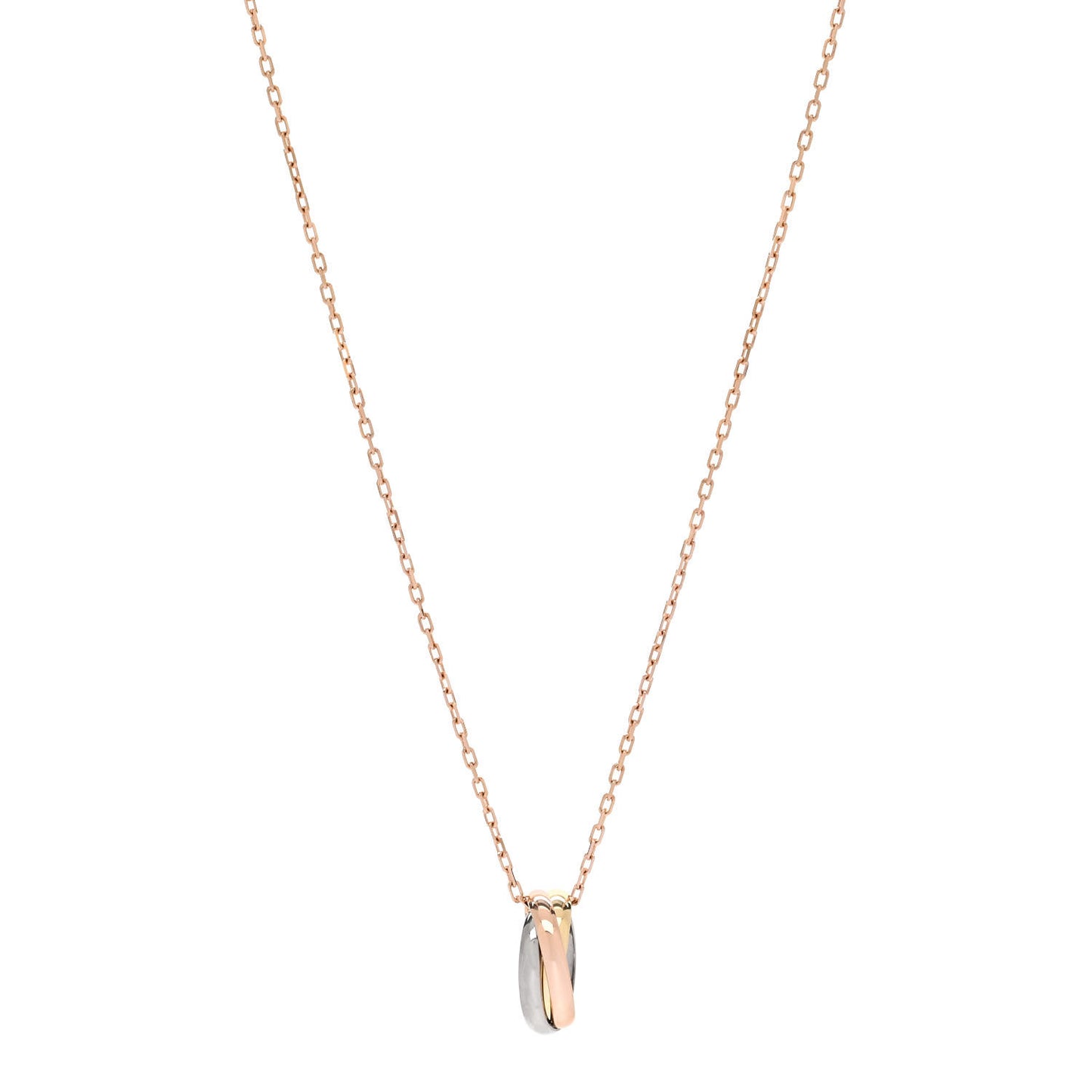 18K Pink Yellow White Gold Baby Trinity Pendant Necklace