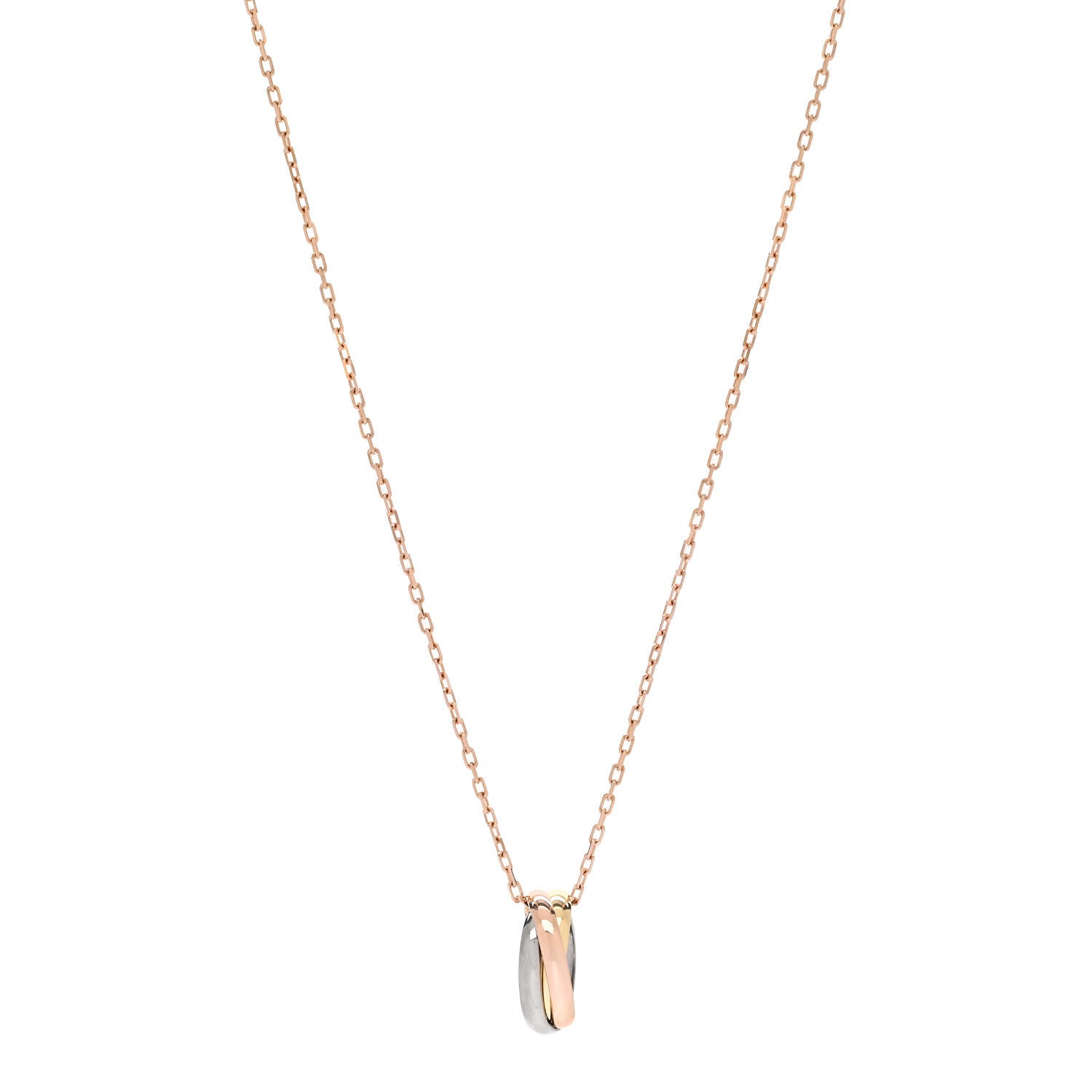 Cartier 18K Pink Yellow White Gold Baby Trinity Pendant Necklace 1 of 6