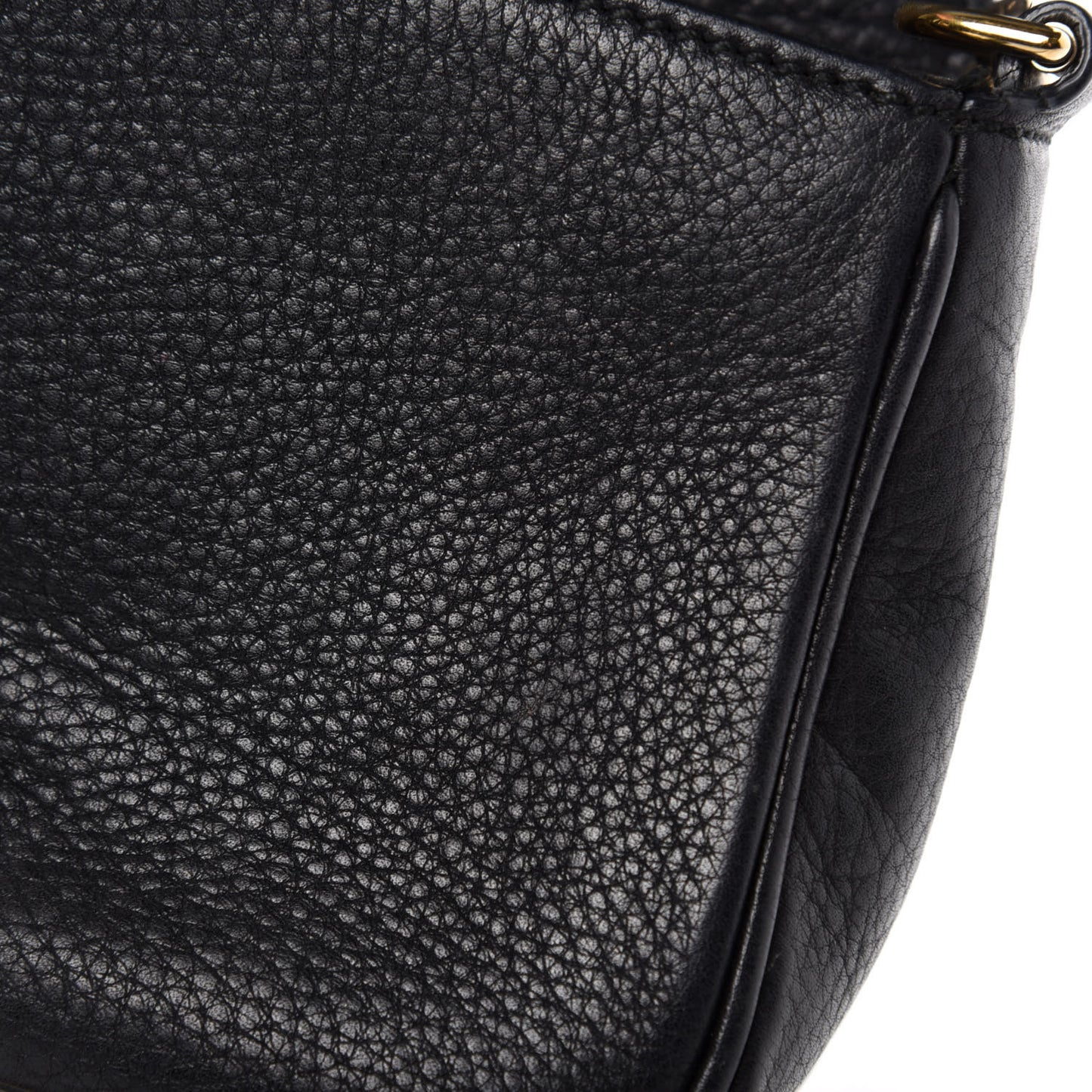 Pebbled Calfskin Small Soho Flap Crossbody Black