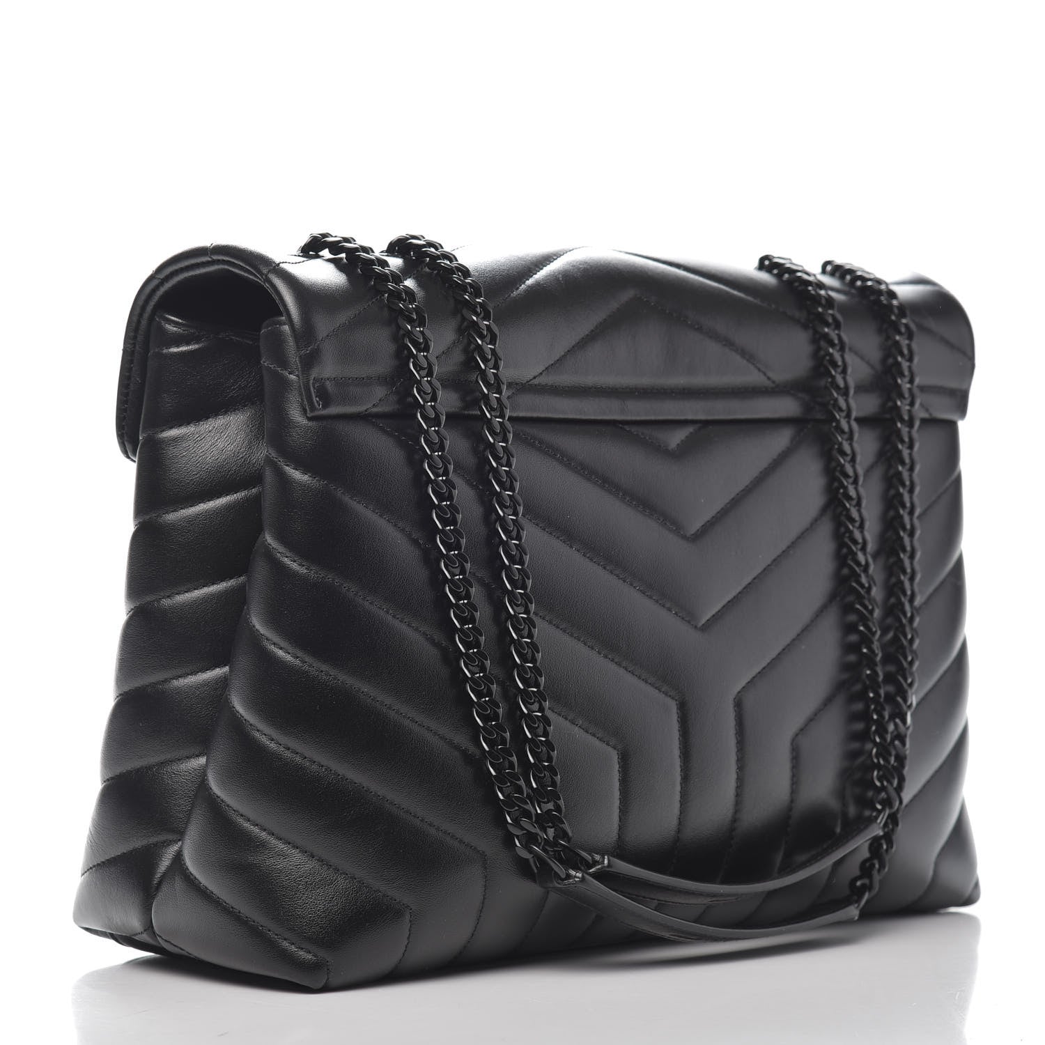 Saint Laurent Calfskin Y Quilted Monogram Medium Loulou Chain Satchel Black 4 of 12