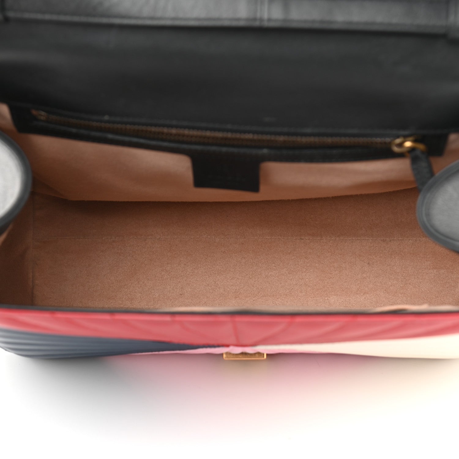 Gucci Calfskin Bamboo Trapuntata Queen Margaret Top Handle Bag Blue Agata Hibiscus Red Mystic White Sugar Pink 5 of 16