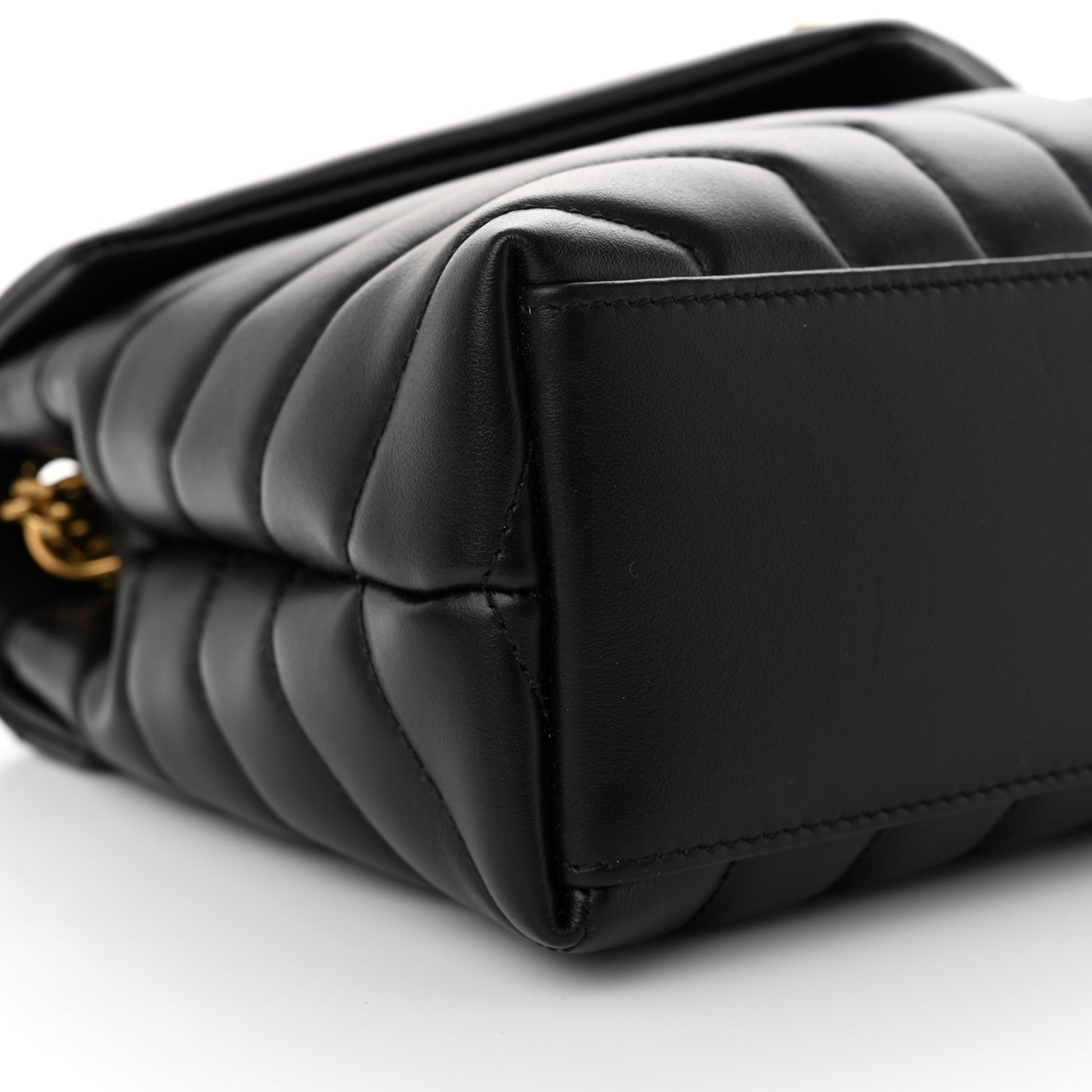 Saint Laurent Calfskin Y Quilted Monogram Small Loulou Chain Satchel Black 9 of 10