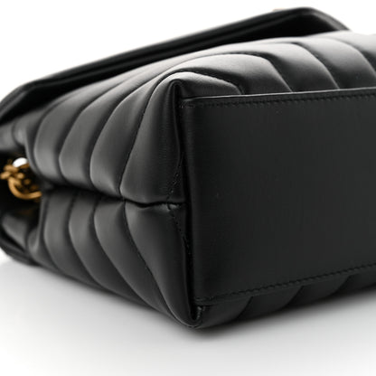 Saint Laurent Calfskin Y Quilted Monogram Small Loulou Chain Satchel Black 9 of 10