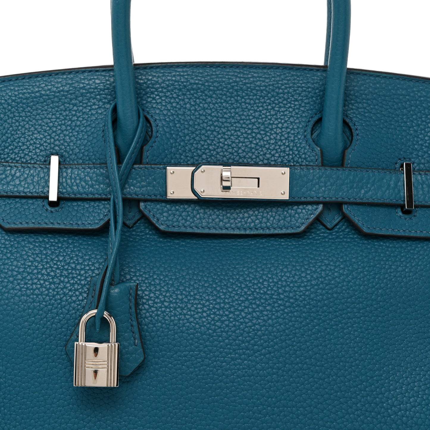 Taurillon Clemence Birkin 30 Bleu Izmir