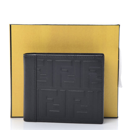 Fendi Vitello Grace FF 1974 Embossed Bi-fold Wallet Black 8 of 8
