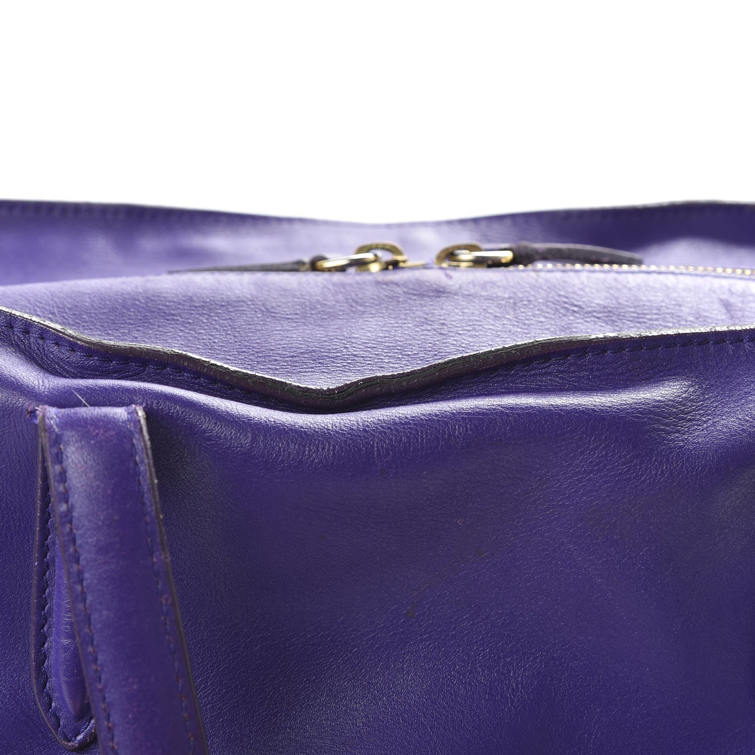 Alexander McQueen Calfskin Large Skull Padlock Zip Around Tote Purple 11 of 12