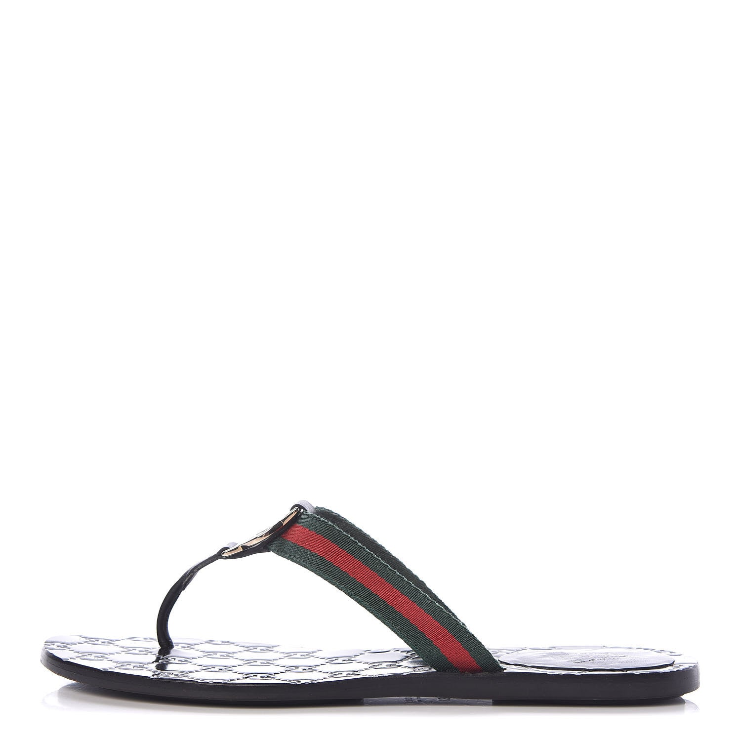 Gucci Nylon Guccissima Web Womens Thong Sandals 38.5 Green Red Black 1 of 11