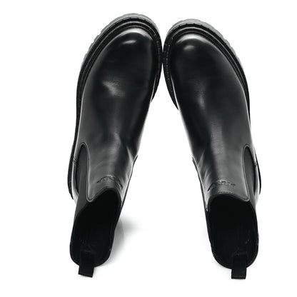 Prada Spazzolato Metal Triangle Logo 50mm Chelsea Boots 37 Black 2 of 11