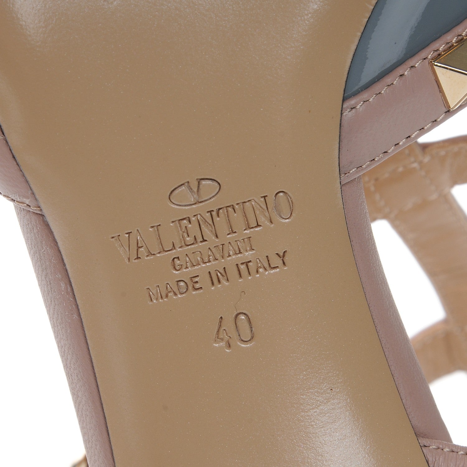 Valentino Garavani Patent Nappa Rockstud Ankle Strap 65mmPumps 40 Light Stone Poudre 6 of 9