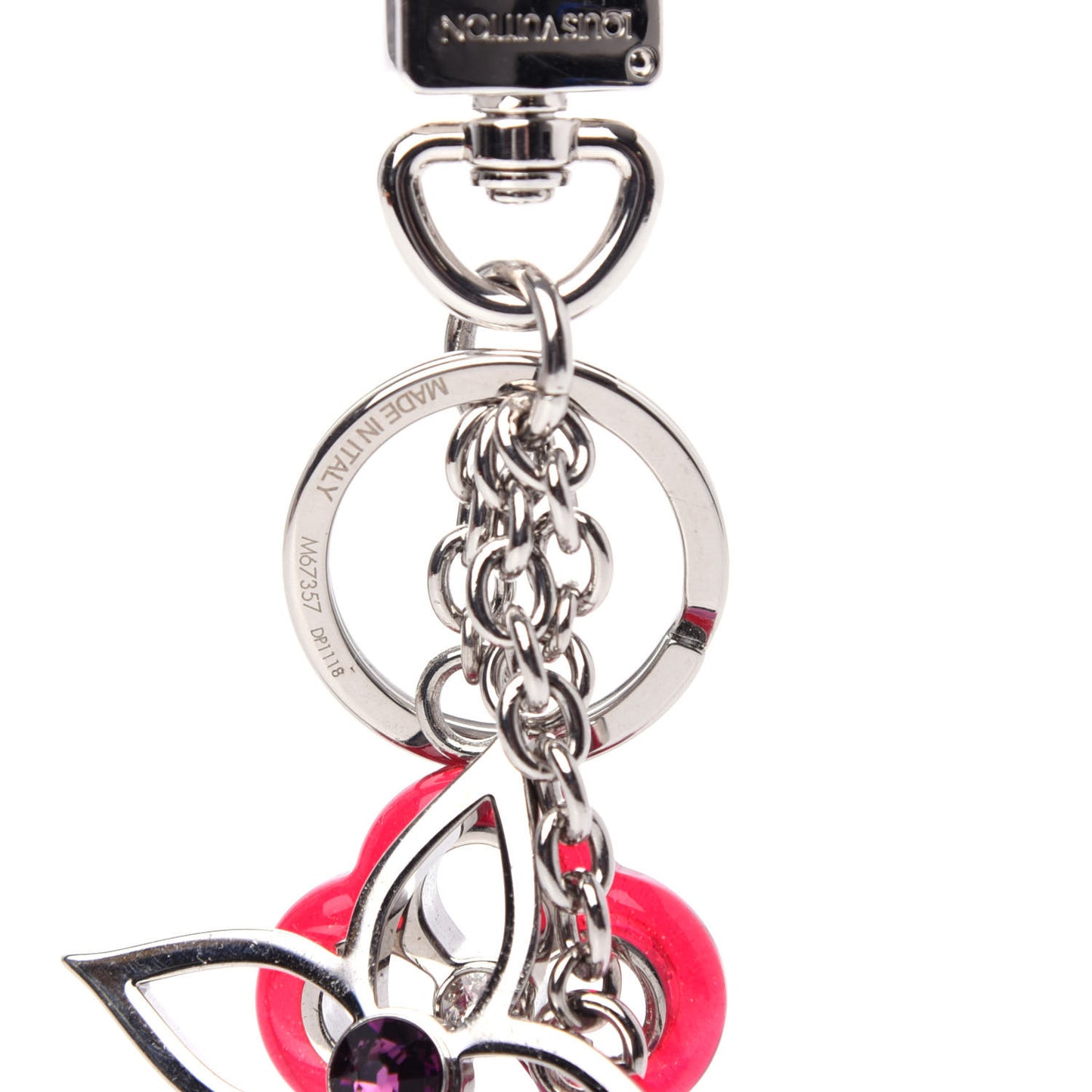Colorline Bag Charm Key Holder Pink Glitter