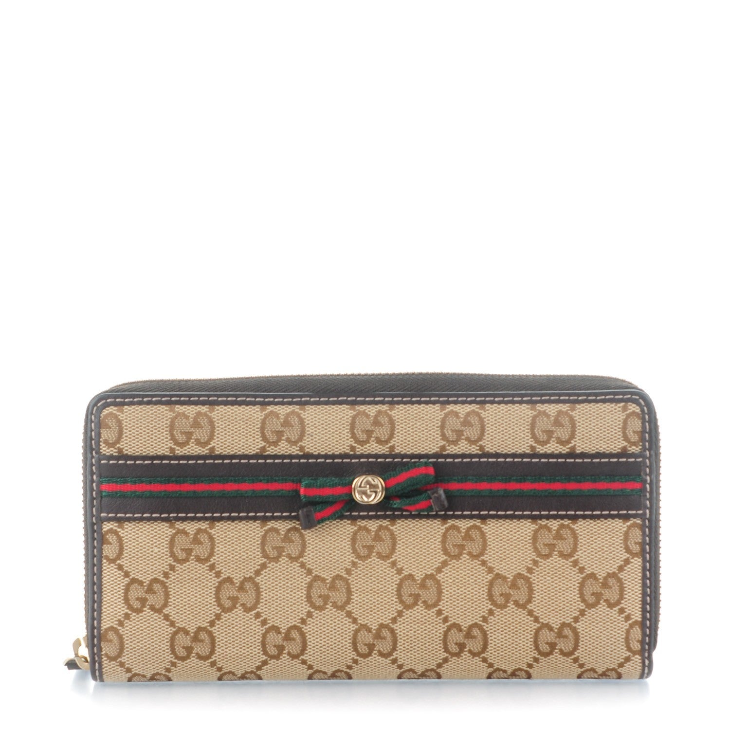 Gucci Monogram Princy Zip Around Wallet Dark Brown 1 of 7