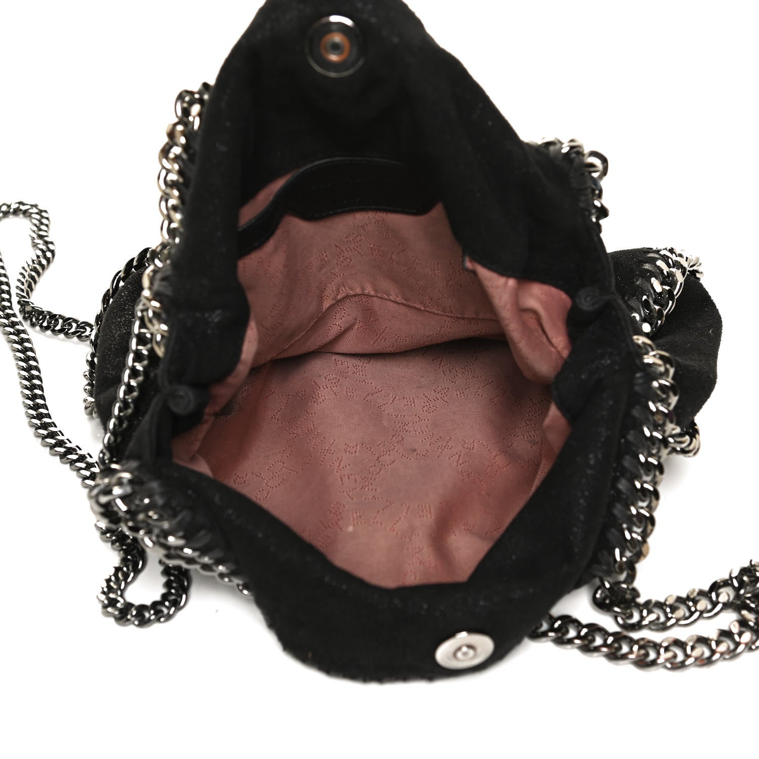Stella McCartney Shaggy Deer Mini Falabella Fold Over Tote Black 5 of 11