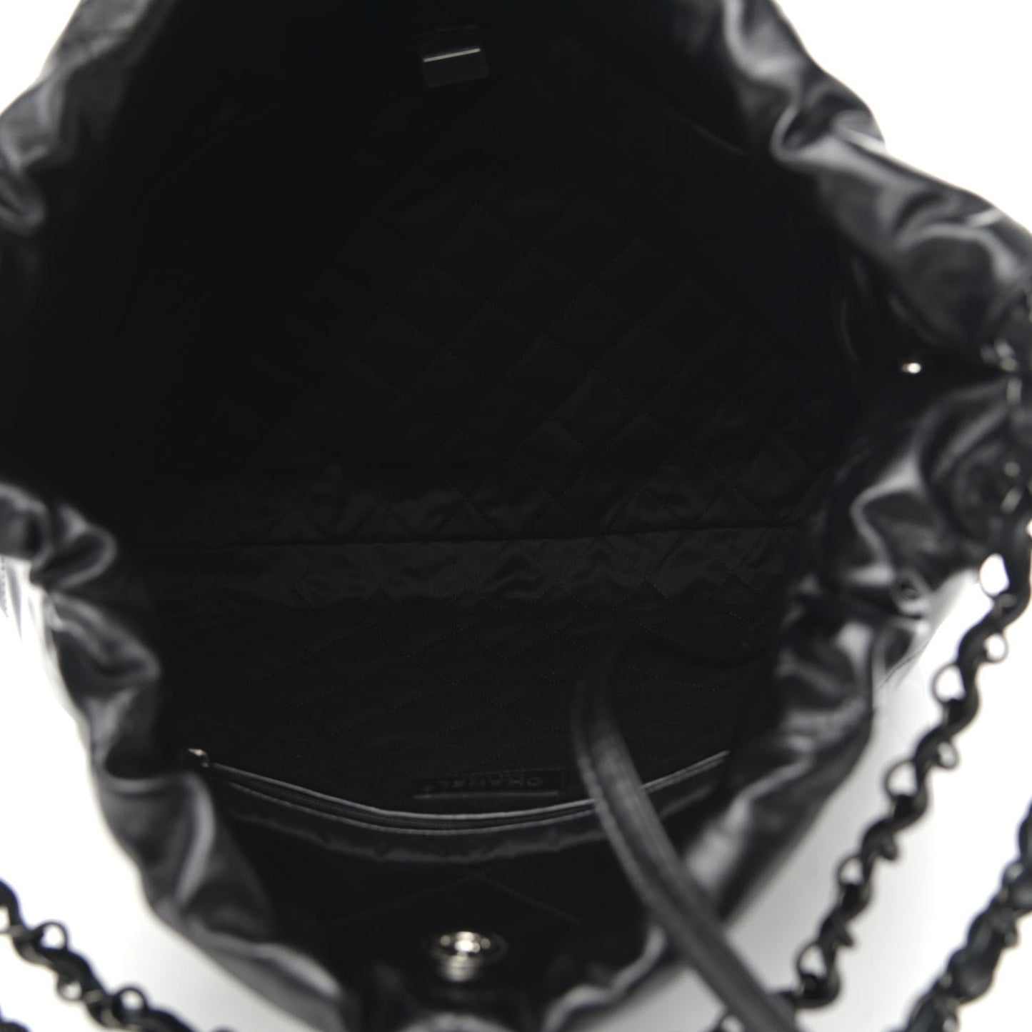 Shiny Calfskin Quilted Chanel 22 So Black