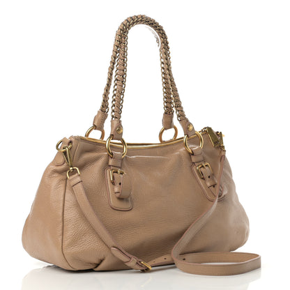 Prada Cervo Lux Chain Hobo Naturale 2 of 16