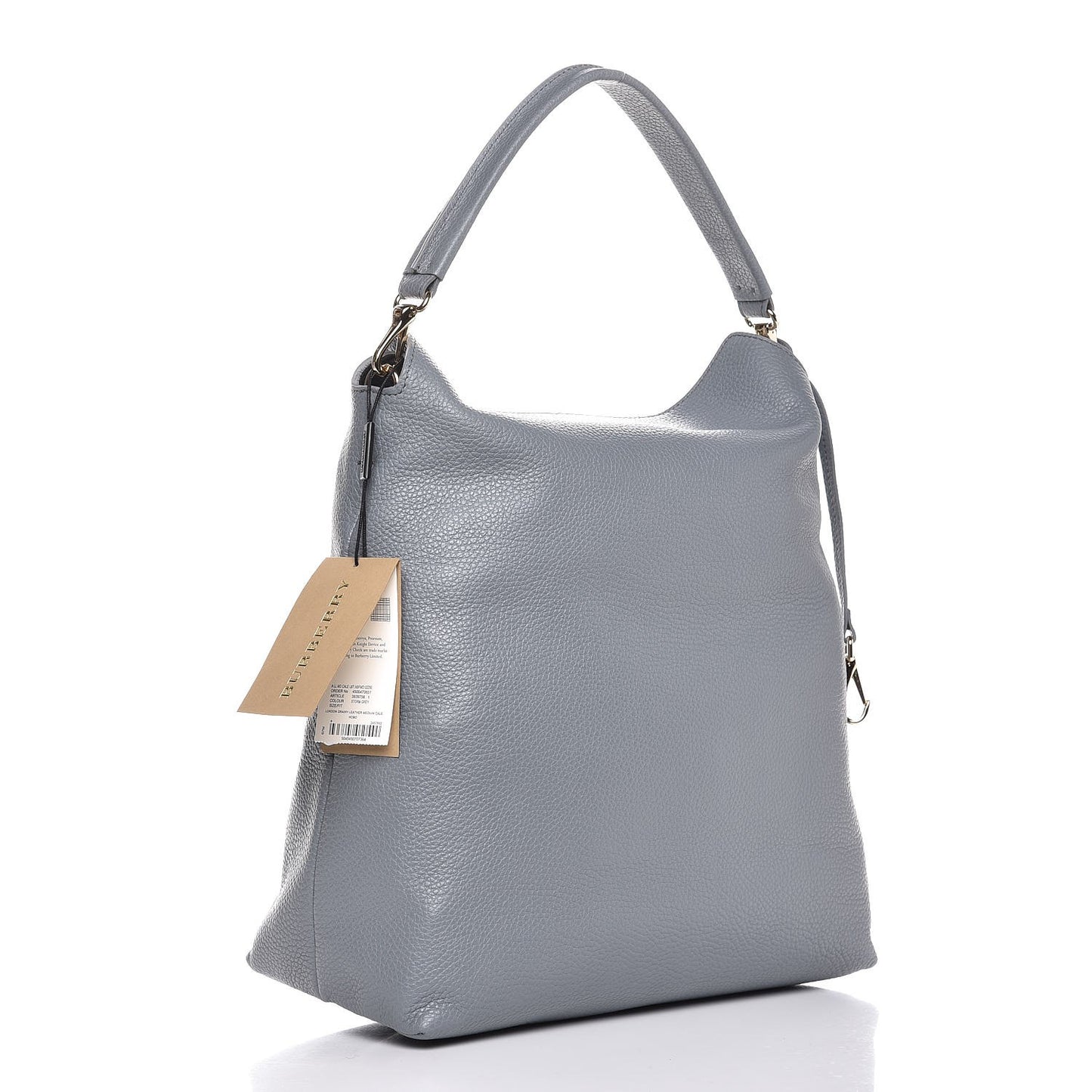 London Grainy Calfskin Medium Cale Hobo Storm Grey