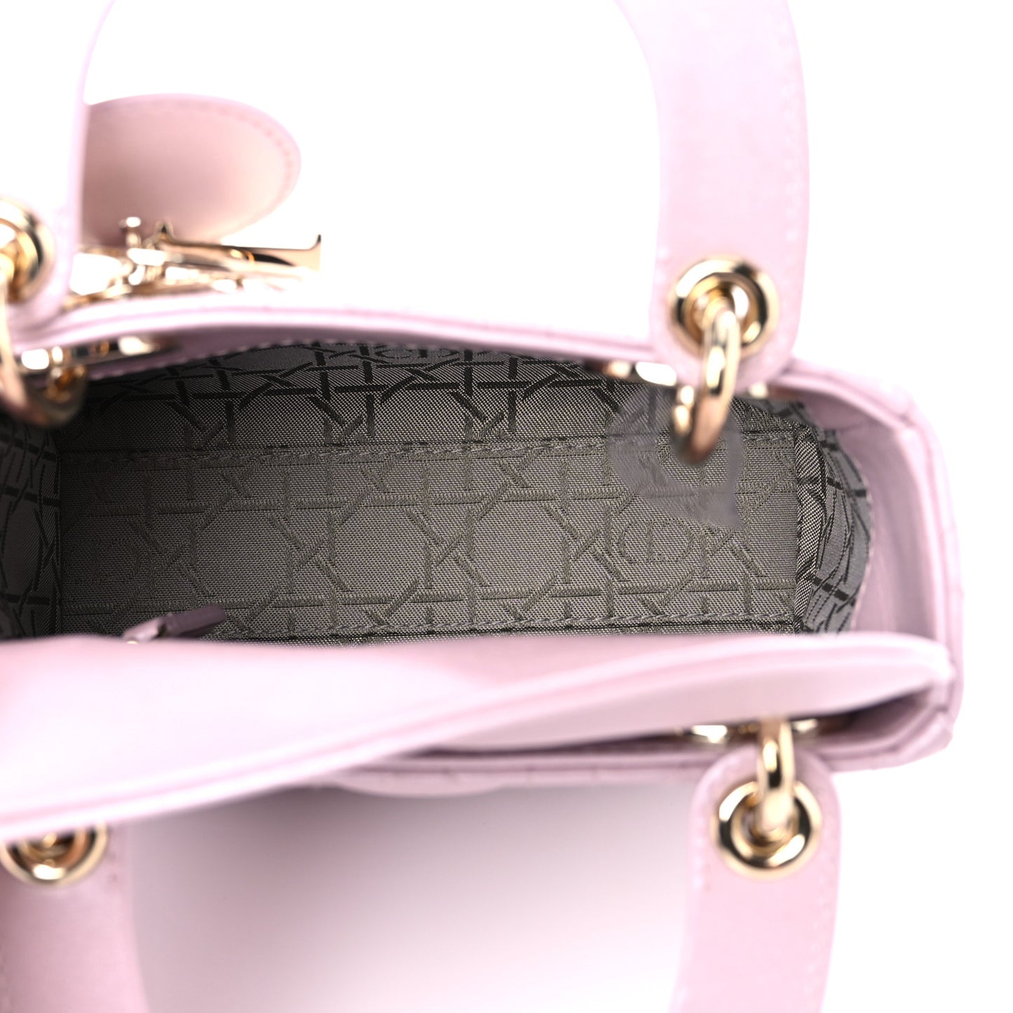Metallic Lambskin Cannage Mini Lady Dior Lotus