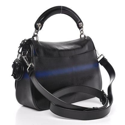 Christian Dior Grained Calfskin Stripe Dune Flap Black 3 of 10