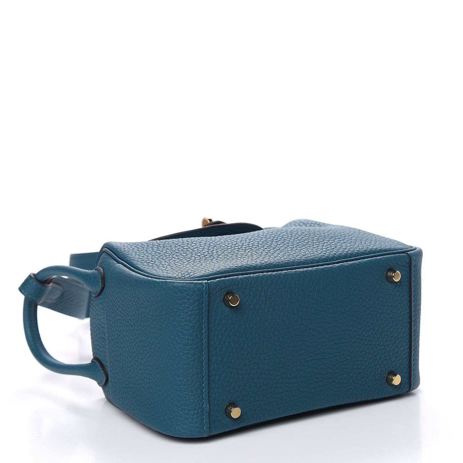Hermes Taurillon Clemence Mini Lindy 20 Vert Bosphore 4 of 11