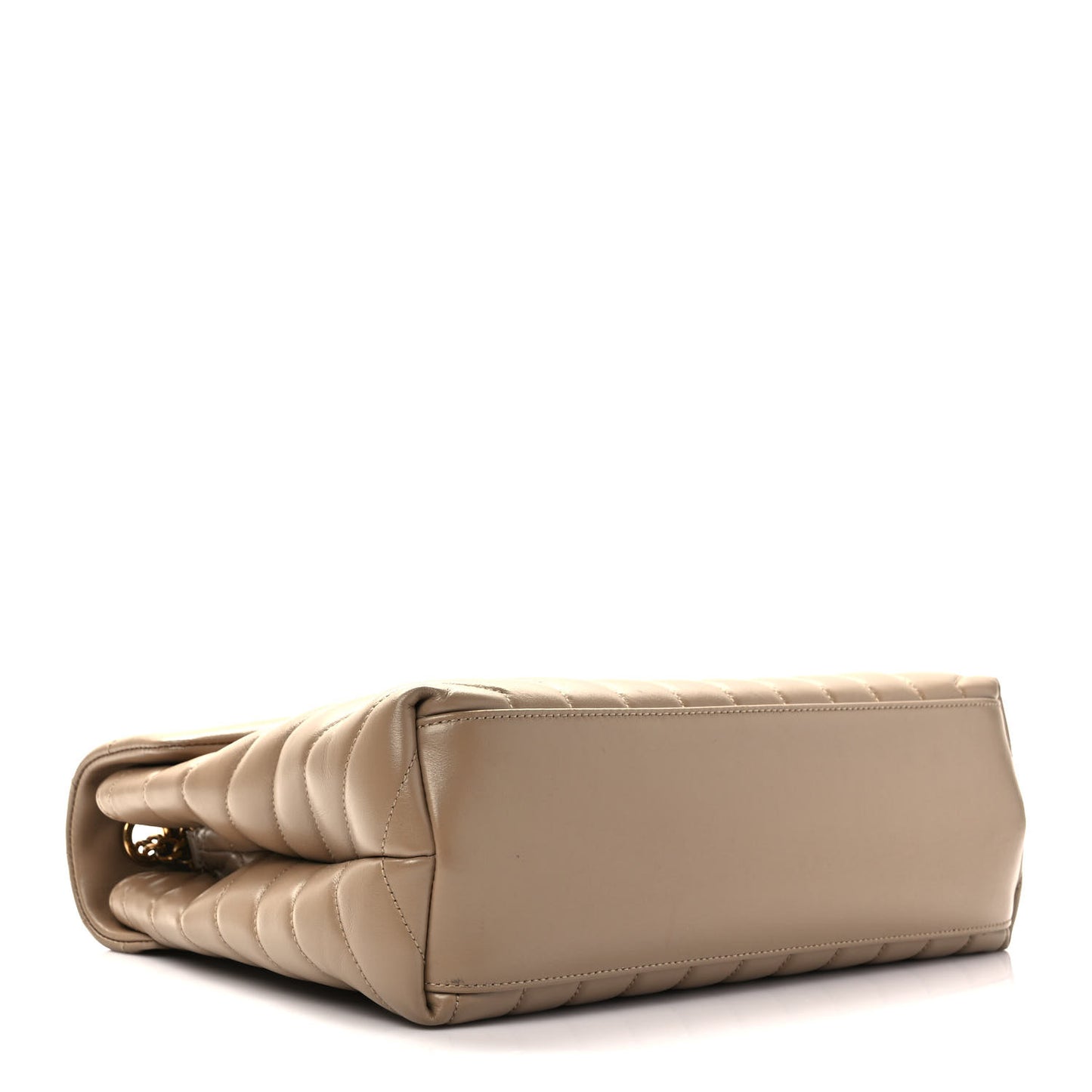 Calfskin Y Quilted Monogram Medium Loulou Chain Satchel Dark Beige