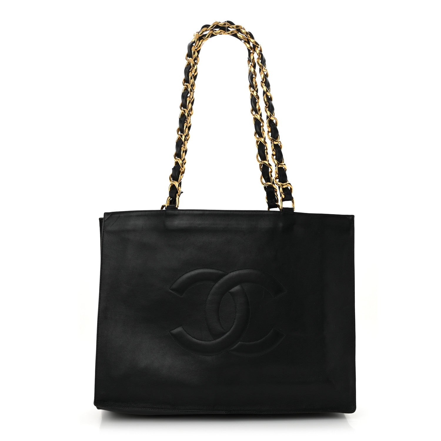 Chanel Lambskin CC Tote Navy 1 of 13