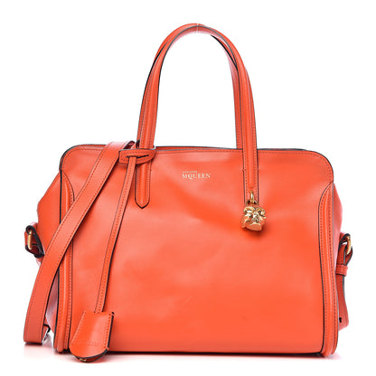 Alexander McQueen Calfskin Small Skull Padlock Zip Around Tote Orange 1 of 12