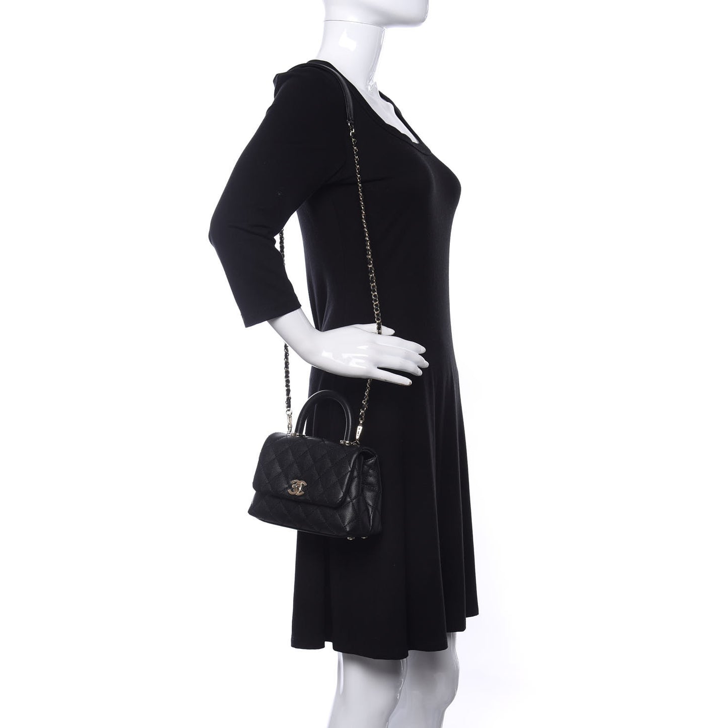 Caviar Quilted Extra Mini Coco Handle Flap Black