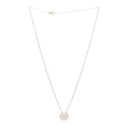 Cartier 18K Yellow Gold Diamond Mother of Pearl XS Amulette de Cartier Pendant Necklace 2 of 5