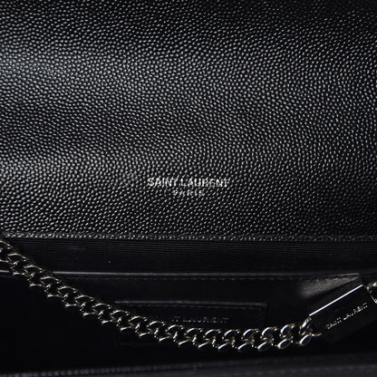 Saint Laurent Grain De Poudre Medium Classic Monogram Kate Satchel Black 6 of 8