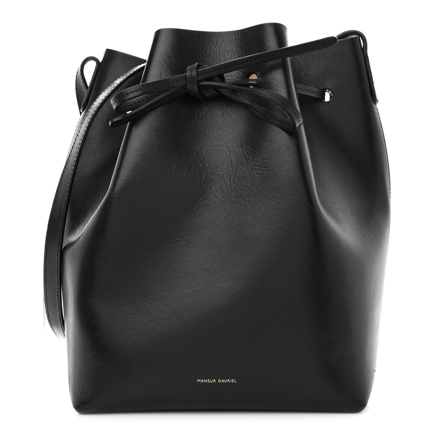 Mansur Gavriel Vegetable Tanned Calfskin Bucket Bag Black Ballerina 1 of 17