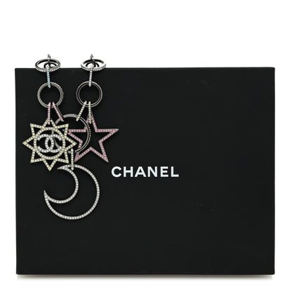 Chanel Ruthenium Crystal CC Star Moon Star Necklace 4 of 5