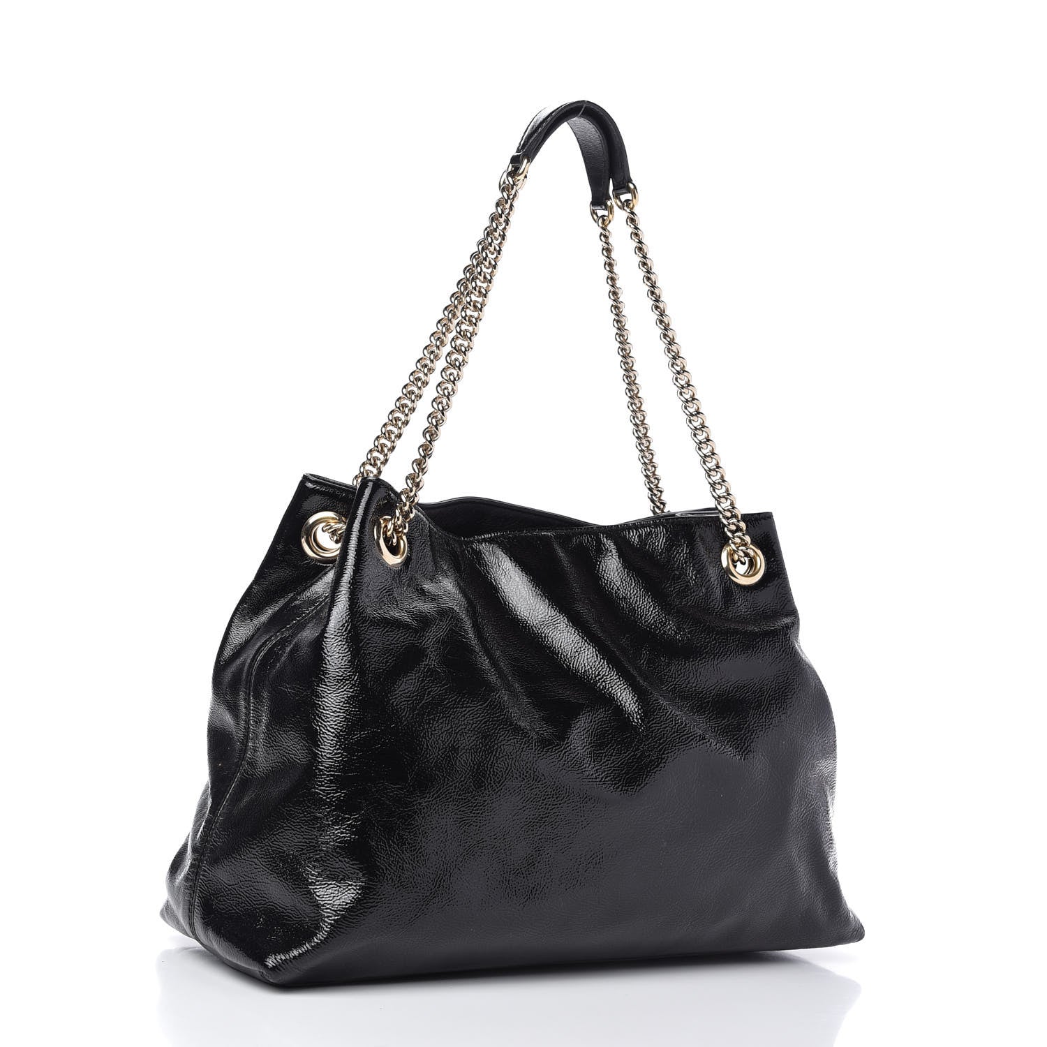 Gucci Patent Medium Soho Chain Shoulder Bag Black 3 of 10