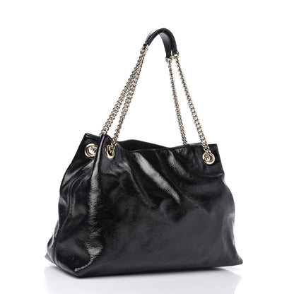 Gucci Patent Medium Soho Chain Shoulder Bag Black 3 of 10