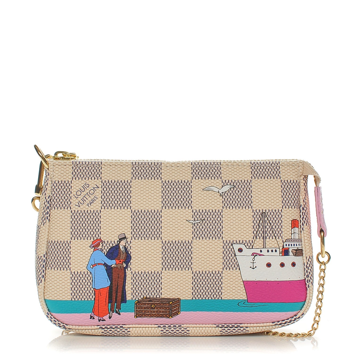 Louis Vuitton Damier Azur 2016 Christmas Animation Mini Pochette Accessories 1 of 7