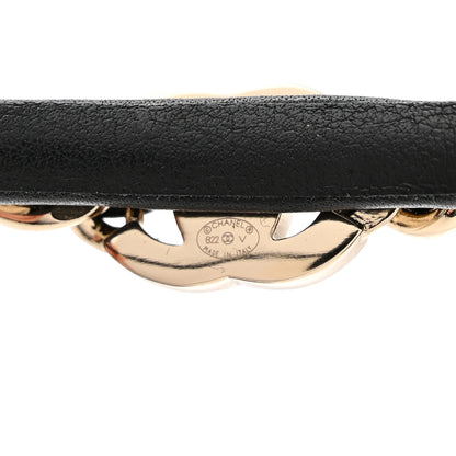 Chanel Metal Lambskin Chain CC Headband Black Gold 5 of 6