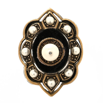 Gucci Metal Pearl Ring 16 Aged Gold 1 of 6