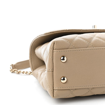 Chanel Caviar Lizard Embossed Quilted Mini Coco Handle Flap Beige 7 of 8