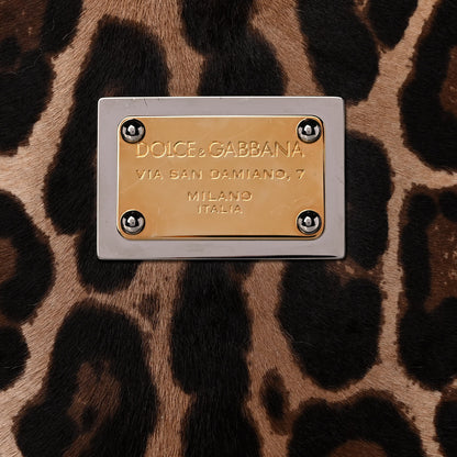 Dolce & Gabbana Calf Hair Leopard Print Large Miss Sicily Satchel Naturale 7 of 10
