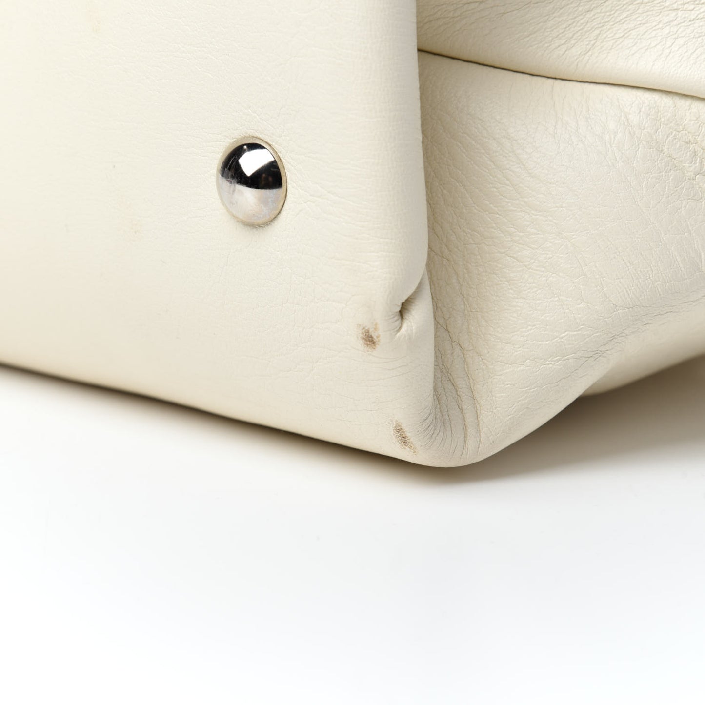 Calfskin Whipstitch Folk Tote White