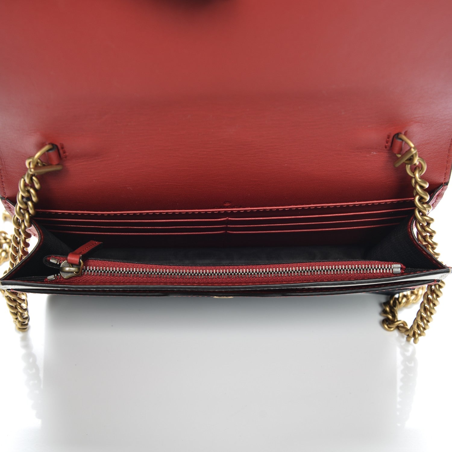 Gucci Calfskin Queen Margaret Chain Wallet Blue Agata Hibiscus Red Mystic White 5 of 18