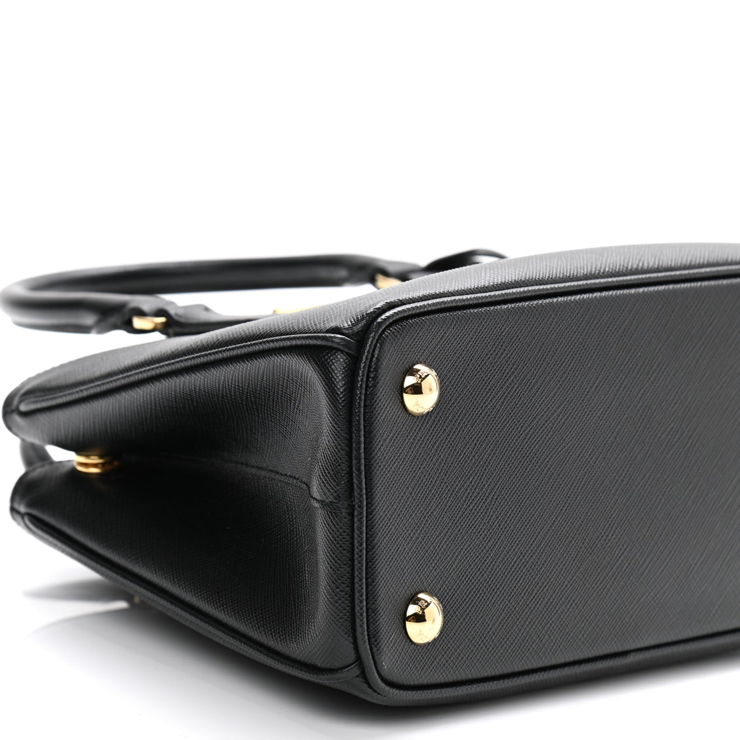 Saffiano Lux Micro Galleria Shoulder Bag Black