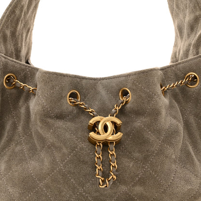 Chanel Suede Quilted Small Chanel 25 Handbag Dark Grey 8 of 12
