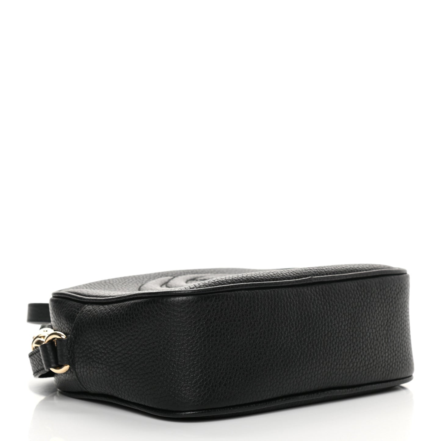 Pebbled Calfskin Small Soho Disco Bag Black