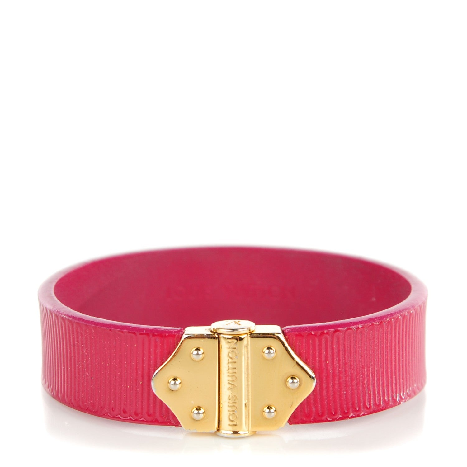 Louis Vuitton Patent Calfskin Embossed Spirit Bracelet 17 Rose Indien 1 of 9