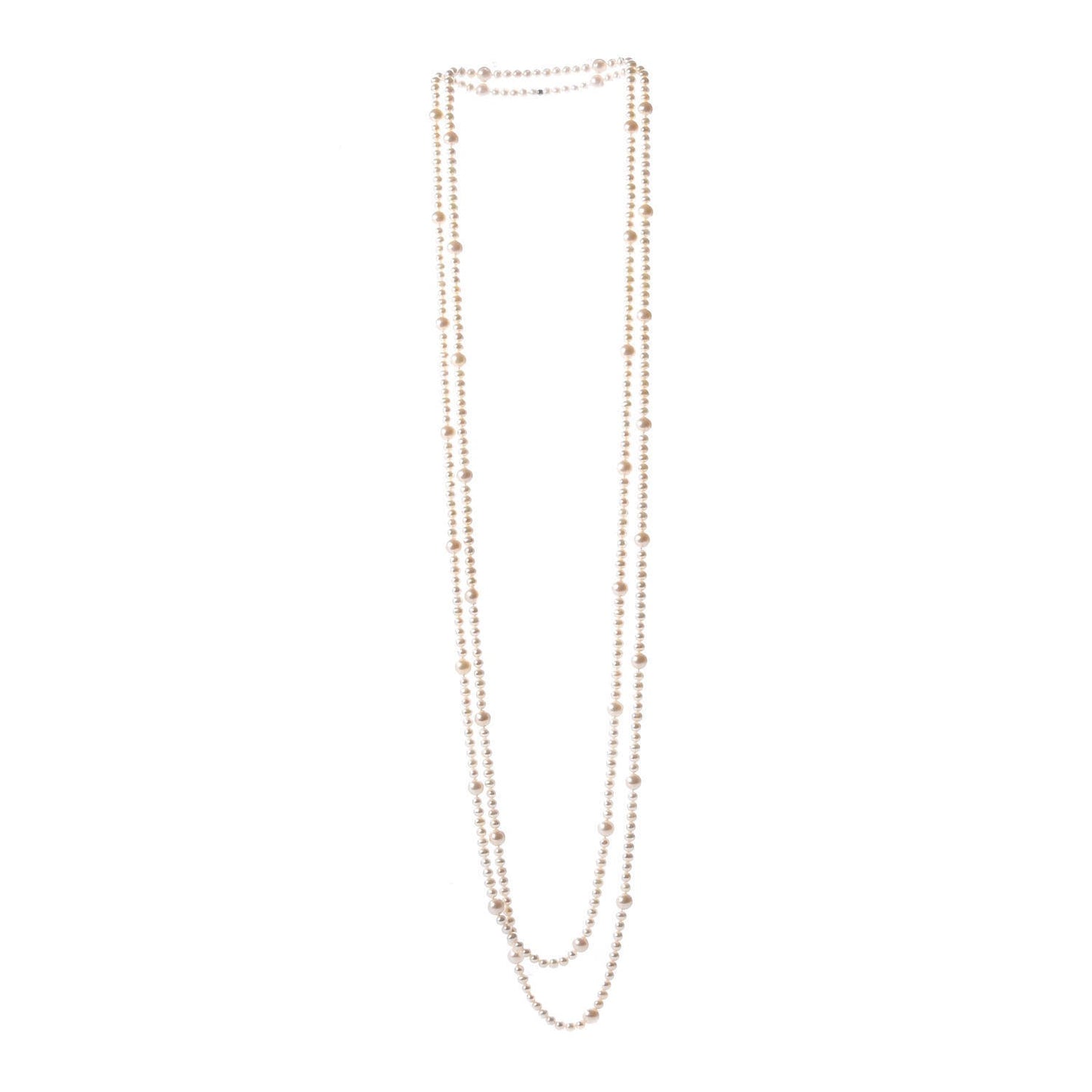 Sterling Silver Freshwater Pearl 5-8mm Ziegfeld Necklace 87"