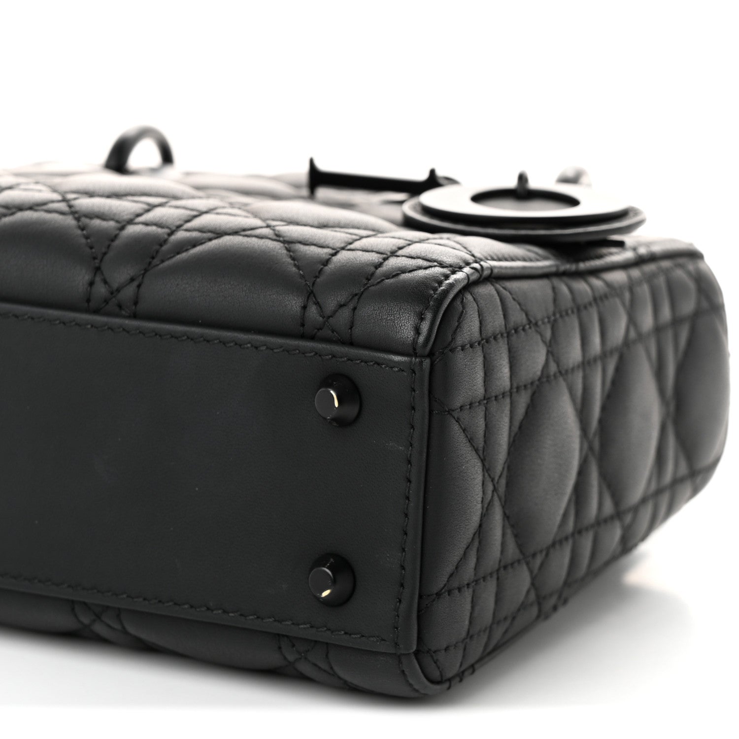 Christian Dior Ultra Matte Calfskin Cannage Mini Lady Dior Black 10 of 10