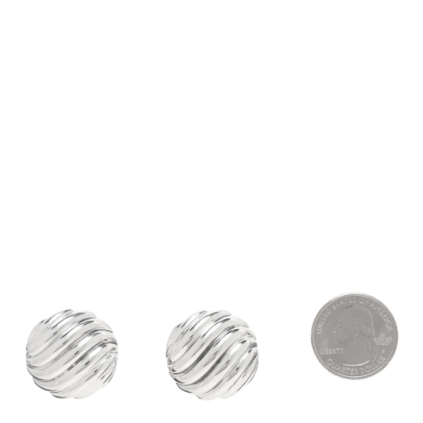 Sterling Silver Sculpted Cable Clip On Earrings