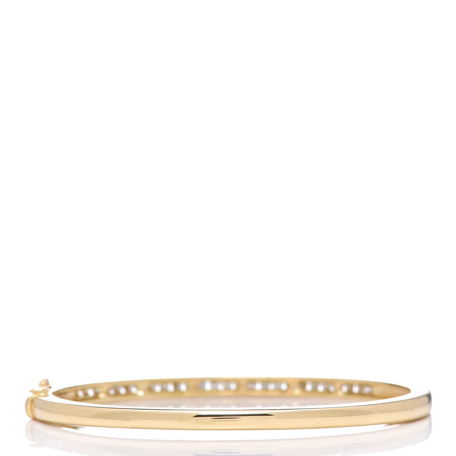 Tiffany 18K Yellow Gold Diamond 3.6mm Bangle Bracelet 3 of 5