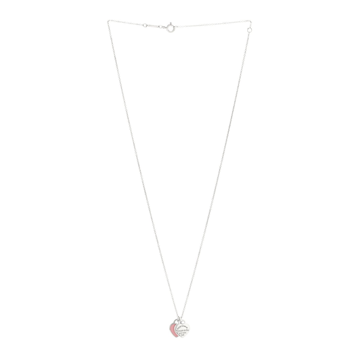 Tiffany Sterling Silver Enamel Diamond Return to Tiffany Double