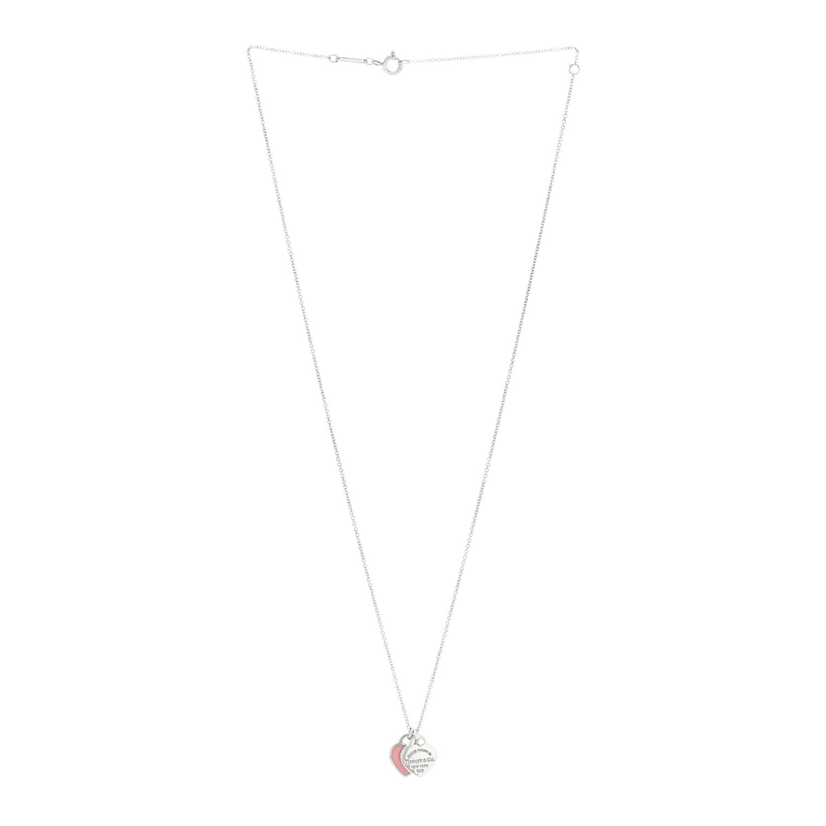 Tiffany Sterling Silver Enamel Diamond Return to Tiffany Double 