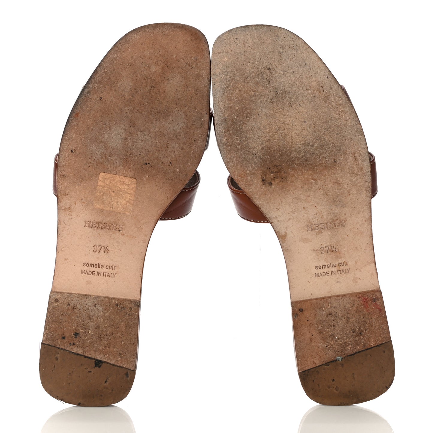 Box Calfskin Oran Sandals 37.5 Gold